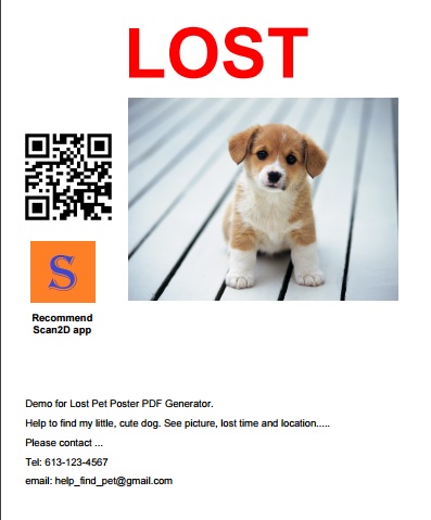 Lost Pet QR Code Post